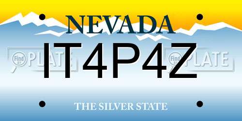 IT4P4Z Nevada License Plate