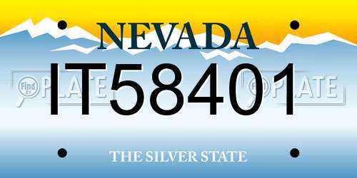 IT58401 Nevada License Plate