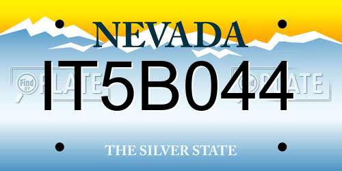 IT5B044 Nevada License Plate