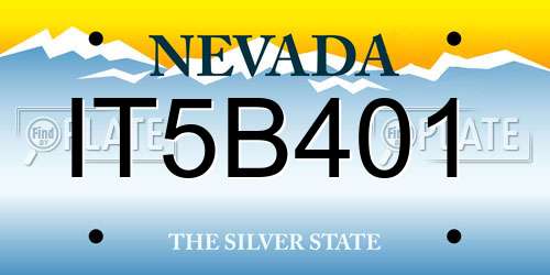 IT5B401 Nevada License Plate