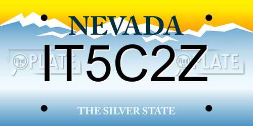 IT5C2Z Nevada License Plate