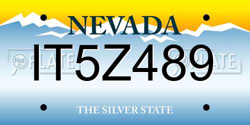 IT5Z489 Nevada License Plate