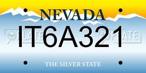 IT6A321 Nevada License Plate