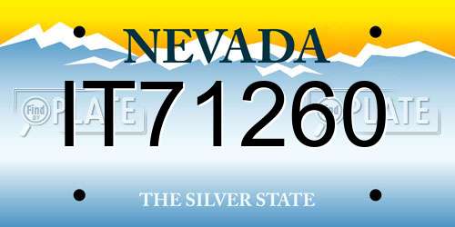 IT71260 Nevada License Plate