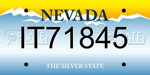 IT71845 Nevada License Plate