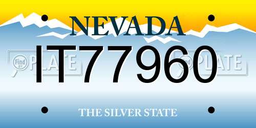 IT77960 Nevada License Plate