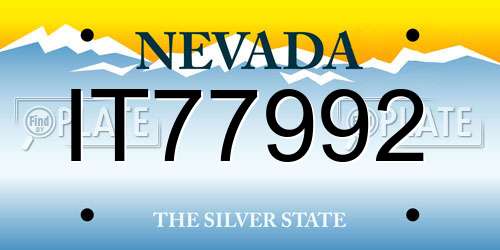 IT77992 Nevada License Plate