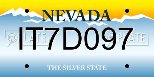 IT7D097 Nevada License Plate