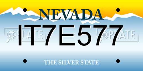 IT7E577 Nevada License Plate