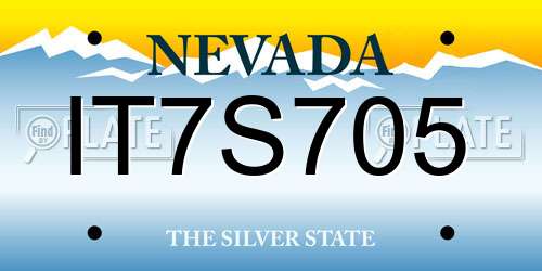 IT7S705 Nevada License Plate