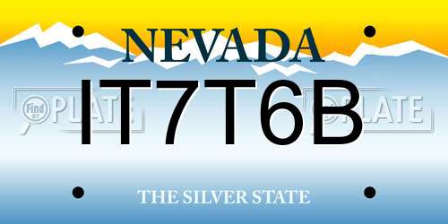 IT7T6B Nevada License Plate