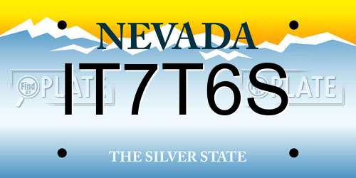 IT7T6S Nevada License Plate