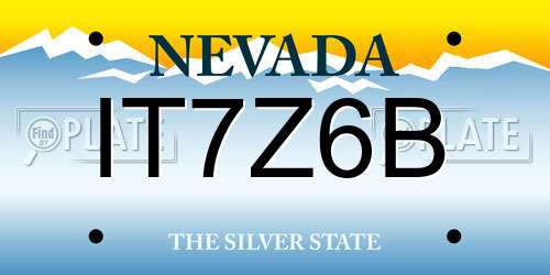 IT7Z6B Nevada License Plate