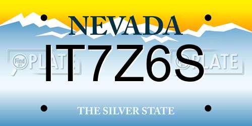 IT7Z6S Nevada License Plate