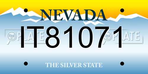 IT81071 Nevada License Plate