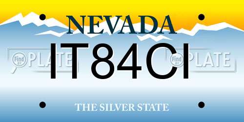 IT84CI Nevada License Plate