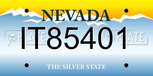 IT85401 Nevada License Plate