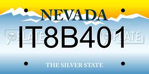 IT8B401 Nevada License Plate