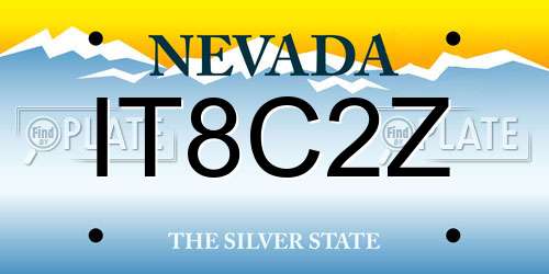 IT8C2Z Nevada License Plate