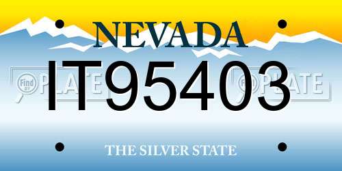 IT95403 Nevada License Plate