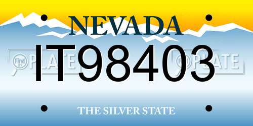 IT98403 Nevada License Plate