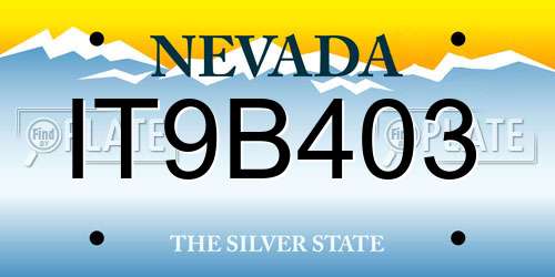 IT9B403 Nevada License Plate