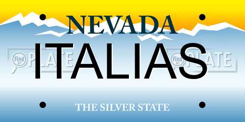 ITALIAS Nevada License Plate