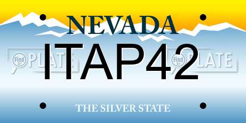 ITAP42 Nevada License Plate