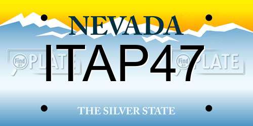 ITAP47 Nevada License Plate