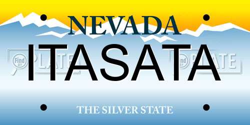 ITASATA Nevada License Plate