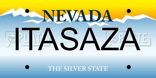 ITASAZA Nevada License Plate