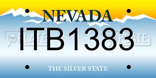 ITB1383 Nevada License Plate