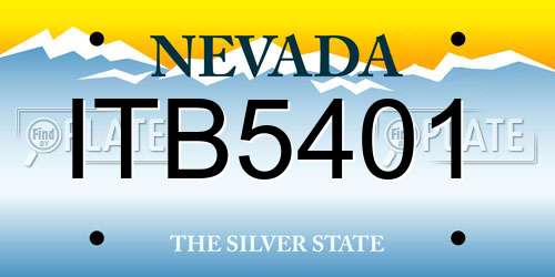 ITB5401 Nevada License Plate