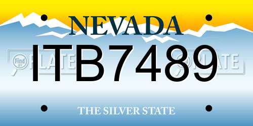 ITB7489 Nevada License Plate