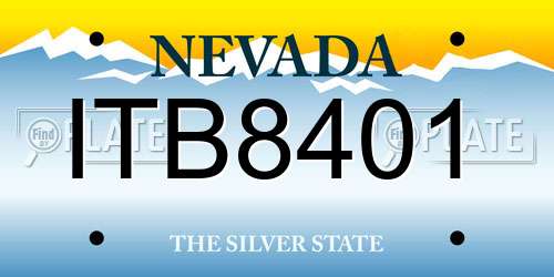 ITB8401 Nevada License Plate