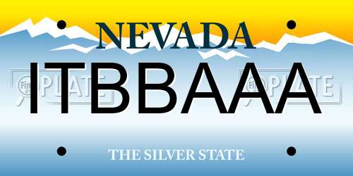 ITBBAAA Nevada License Plate