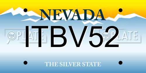 ITBV52 Nevada License Plate