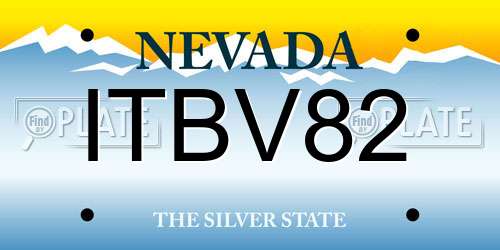 ITBV82 Nevada License Plate