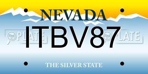 ITBV87 Nevada License Plate