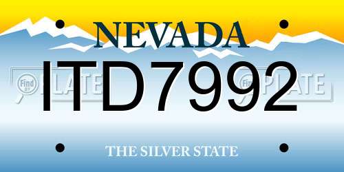 ITD7992 Nevada License Plate