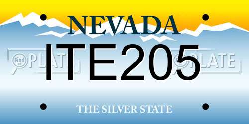 ITE205 Nevada License Plate