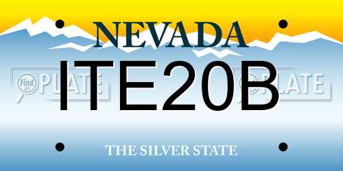 ITE20B Nevada License Plate