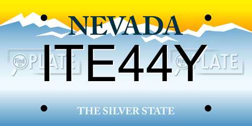 ITE44Y Nevada License Plate