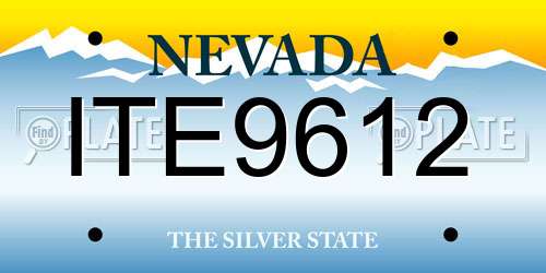 ITE9612 Nevada License Plate