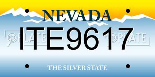 ITE9617 Nevada License Plate
