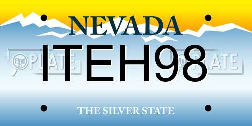 ITEH98 Nevada License Plate