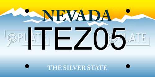 ITEZ05 Nevada License Plate