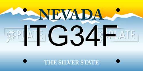 ITG34F Nevada License Plate
