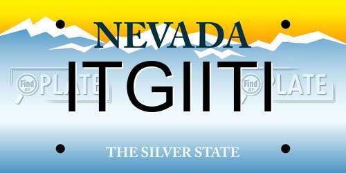 ITGIITI Nevada License Plate