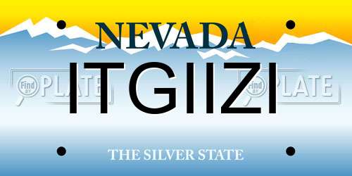 ITGIIZI Nevada License Plate